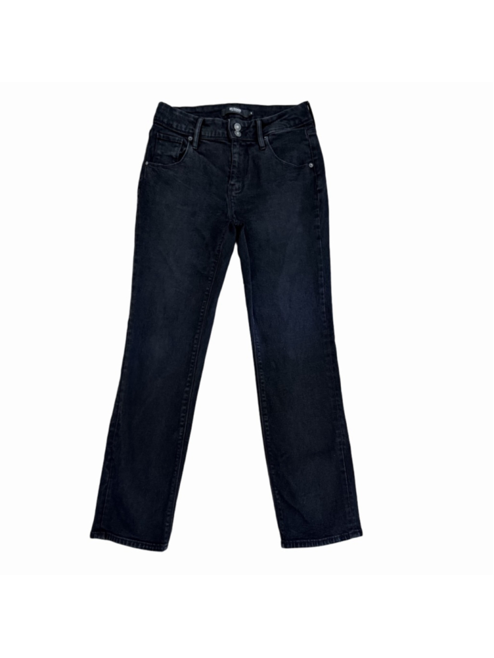 Hudson Black Straight Leg Back Flap Pocket Jeans Women's Size 6 Style H0524-01